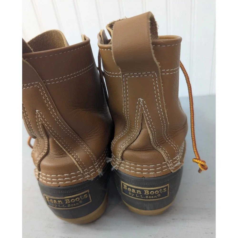 LL Bean Waterproof Leather Duck Bean Boots Mens‎ 9 Womens 10 Brown Made in Maine